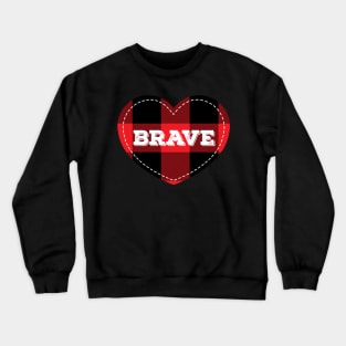 Buffalo Plaid Lumberjack Brave Love Heart Crewneck Sweatshirt